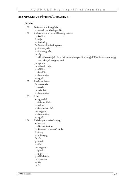 hunmarc.pdf - Könyvtári Intézet - Országos Széchényi Könyvtár