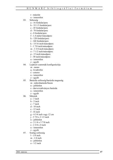 hunmarc.pdf - Könyvtári Intézet - Országos Széchényi Könyvtár