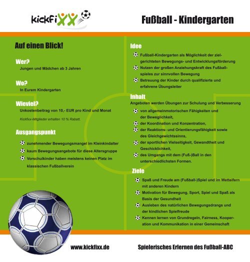 Flyer Fußball-Kindergarten - kickfixx