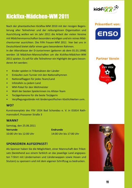 Jahresprogramm 2011 1. Ostsächsische Fußballschule e.V. - kickfixx