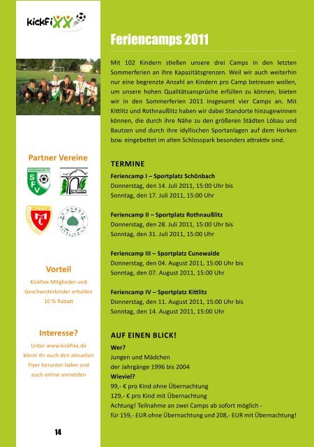 Jahresprogramm 2011 1. Ostsächsische Fußballschule e.V. - kickfixx