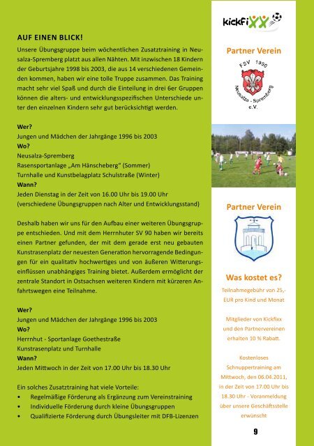 Jahresprogramm 2011 1. Ostsächsische Fußballschule e.V. - kickfixx