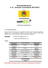 Ausschreibung zur 4. G - Junioren-Turnierserie 2011/2012 - kickfixx