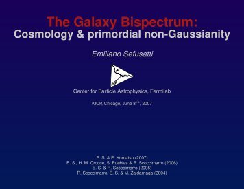 The galaxy bispectrum: cosmology & primordial ... - KICP Workshops