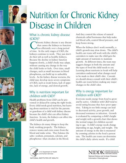 Nutrition for Chronic Kidney Disease in Children - National Kidney ...
