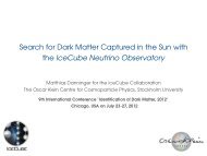 Search for Dark Matter Captured in the Sun with ... - KICP Workshops