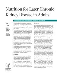 Nutrition for Later Chronic Kidney Disease in Adults