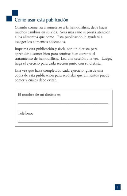 Coma bien para sentirse bien durante el tratamiento de hemodiálisis