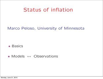 Status of inflation - KICP Workshops