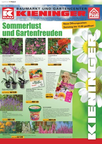 Sommerlust und Gartenfreuden - Kieninger Baumarkt