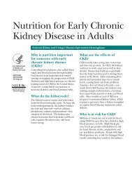 Nutrition for Early Chronic Kidney Disease in Adults