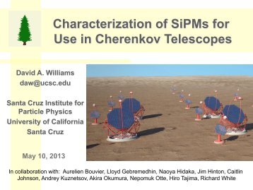 Characterization of SiPMs for Use in Cherenkov ... - KICP Workshops