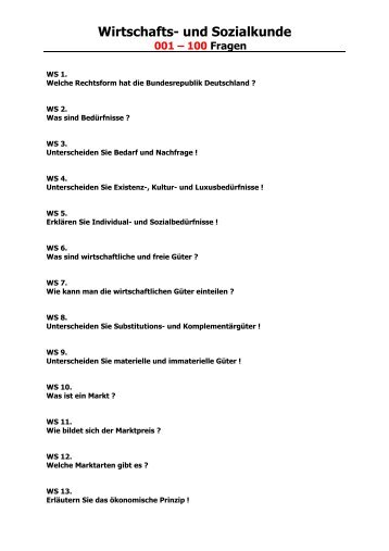 400 Fragen WiSo Teil 1 - KigW.de
