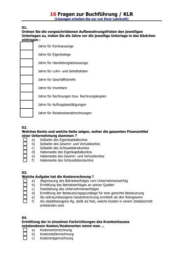 016 Fragen zu Buchführung und KLR - KiGW.de