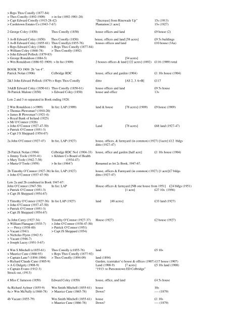 WHO LIVED WHERE IN LEIXLIP, 1850-1967 Who their ... - Kildare.ie