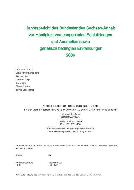 Jahresbericht 2006 - Kinder-Umwelt-Gesundheit