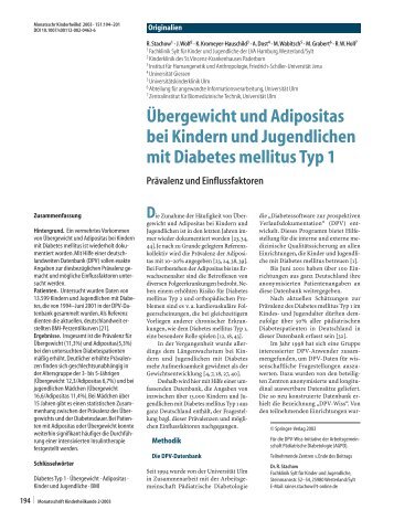 Übergewicht und Adipositas bei Kindern und ... - Springer