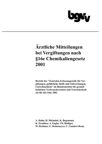 Ärztliche Mitteilungen bei Vergiftungen nach §16e ...