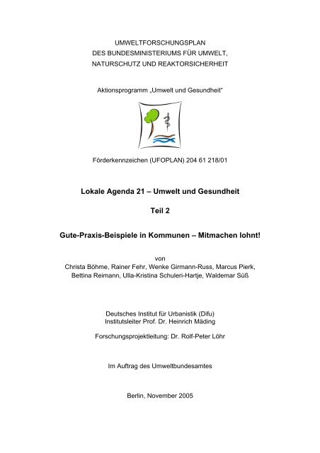 Lokale Agenda 21 - Kinder-Umwelt-Gesundheit