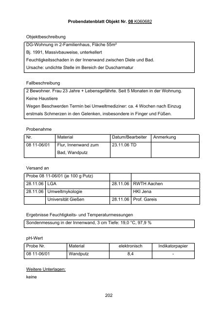 Untersuchungen zum Vorkommen und zur gesundheitlichen ...