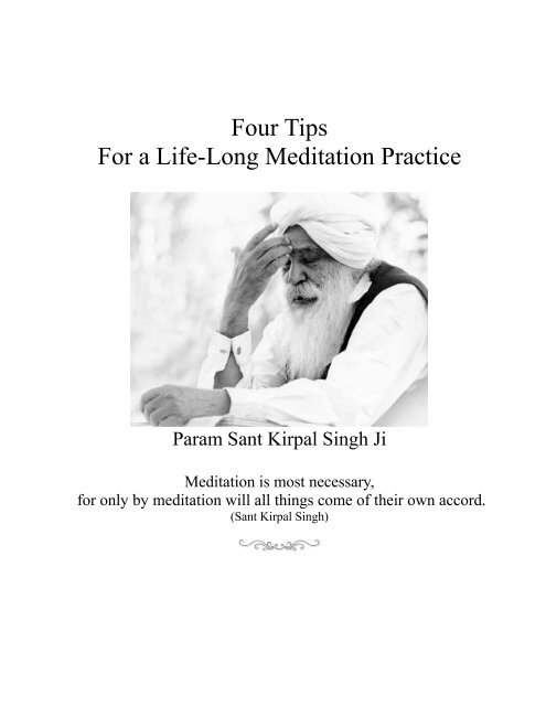 Four Tips For a Life-Long Meditation Practice - Spiritual Quotations ...