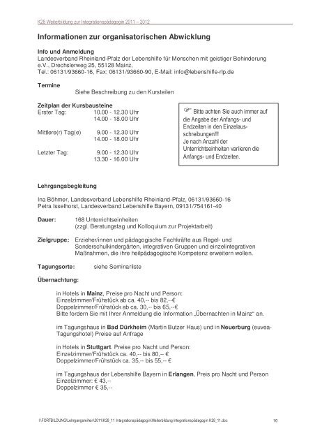 (Weiterbildung Integrationspädagogin K28_11) - Kita-Server ...