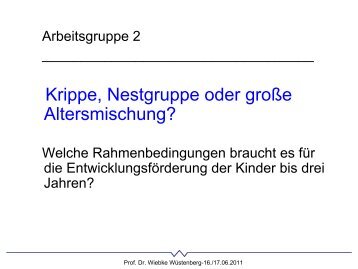 Krippe, Nestgruppe oder große Altersmischung? - im Zentrum