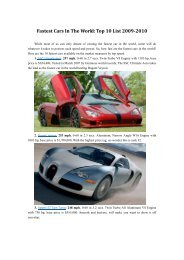 Fastest Cars In The World: Top 10 List 2009-2010