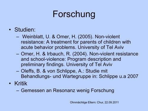 Referat von Karl Dülli, Fachpsychologe für Psychotherapie FSP