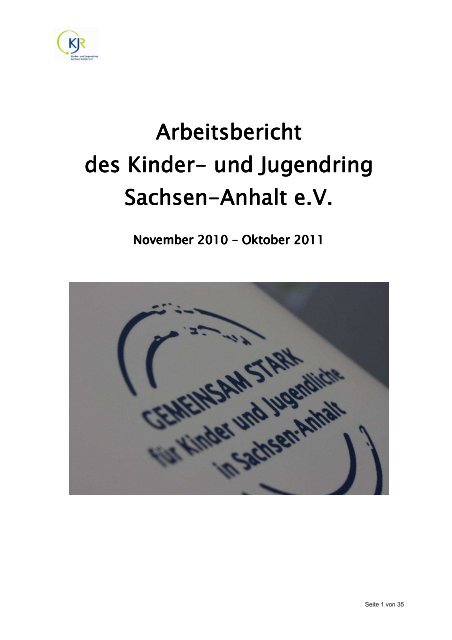 Jahresbericht 2011 - Kinder- und Jugendring Sachsen-Anhalt e.V.
