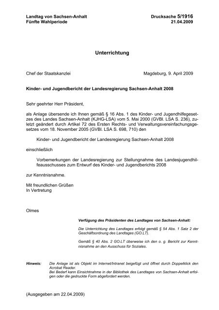 Bericht - Der Landtag von Sachsen-Anhalt