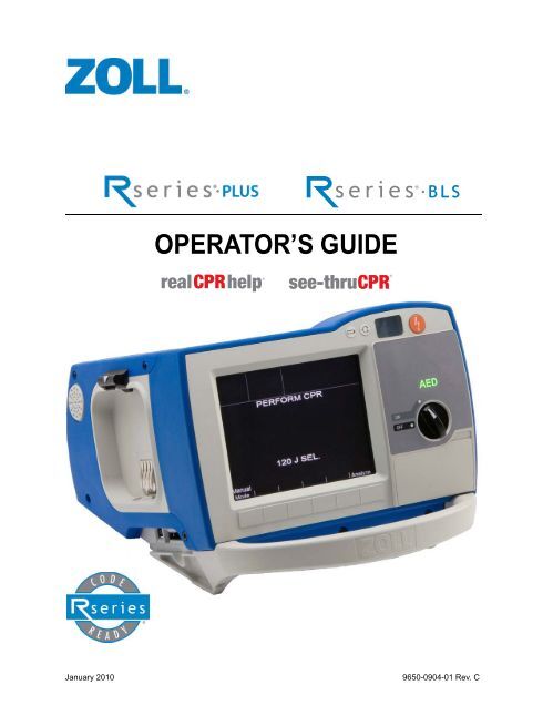 Zoll Rplus Checklist Zoll R Plus - Operator's guide.pdf - Frank's Hospital Workshop