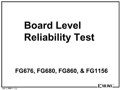 Xilinx Reliability Monitor Report - Quarter 4 CY 2001