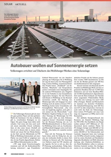 Erneuerbare Energien, Ausgabe 12, 18. Jahrgang ... - Klaus Schneck