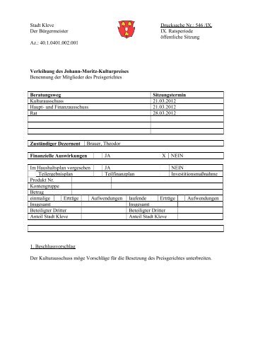 Verleihung des Johann-Moritz-Kulturpreis.pdf - in Kleve