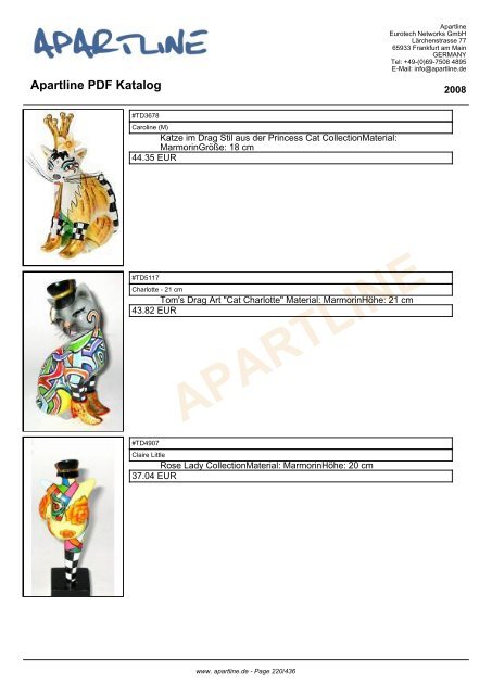 APARTLINE Apartline PDF Katalog - Eurotech Networks GMBH