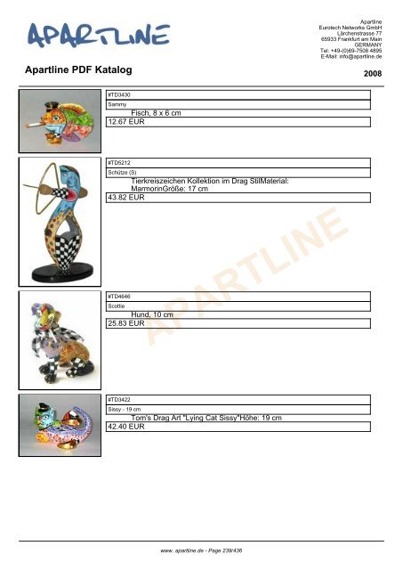 APARTLINE Apartline PDF Katalog - Eurotech Networks GMBH