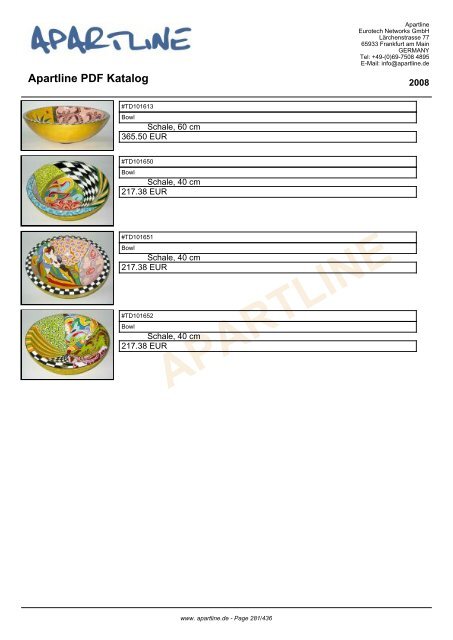 APARTLINE Apartline PDF Katalog - Eurotech Networks GMBH