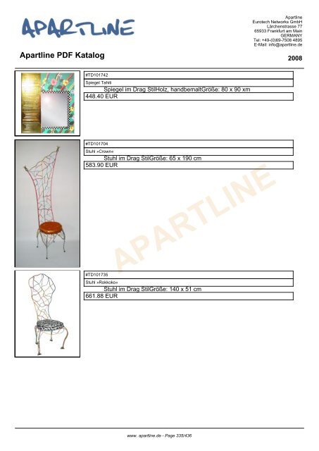 APARTLINE Apartline PDF Katalog - Eurotech Networks GMBH