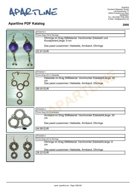 APARTLINE Apartline PDF Katalog - Eurotech Networks GMBH