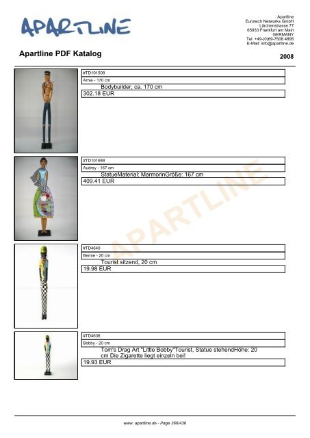 APARTLINE Apartline PDF Katalog - Eurotech Networks GMBH