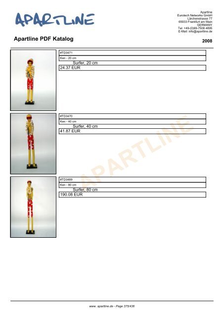 APARTLINE Apartline PDF Katalog - Eurotech Networks GMBH