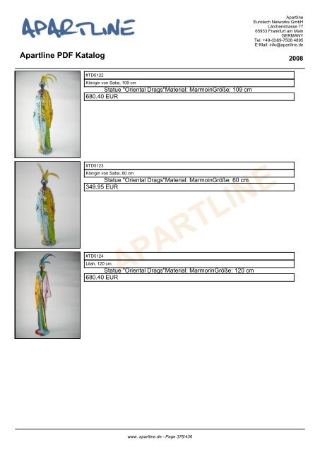 APARTLINE Apartline PDF Katalog - Eurotech Networks GMBH