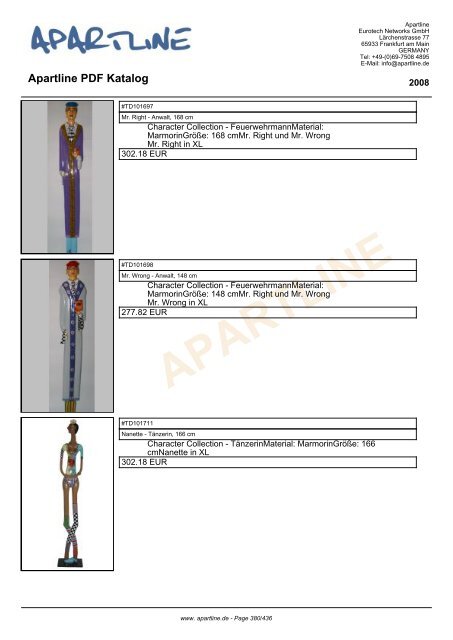 APARTLINE Apartline PDF Katalog - Eurotech Networks GMBH