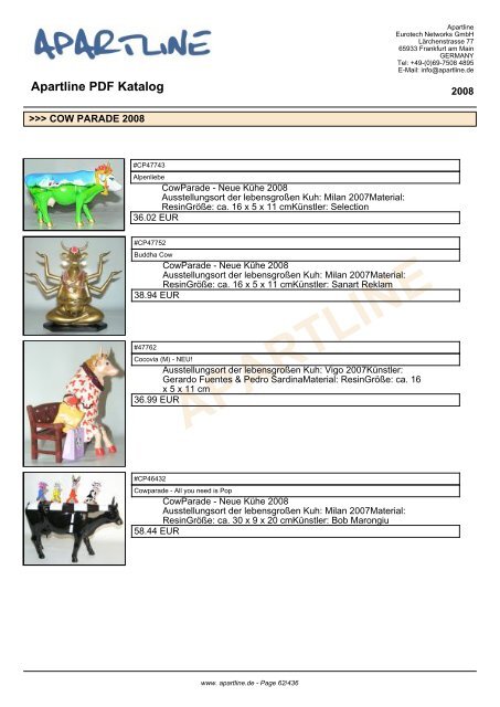 APARTLINE Apartline PDF Katalog - Eurotech Networks GMBH