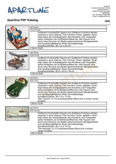 APARTLINE Apartline PDF Katalog - Eurotech Networks GMBH