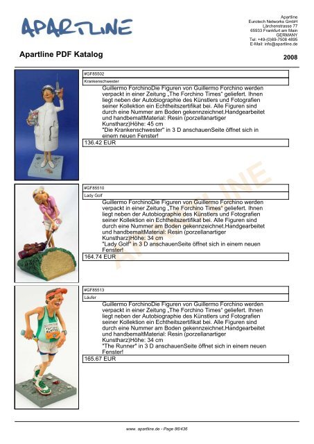 APARTLINE Apartline PDF Katalog - Eurotech Networks GMBH