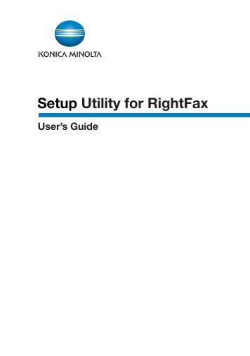 Setup Utility for RightFax - Konica Minolta