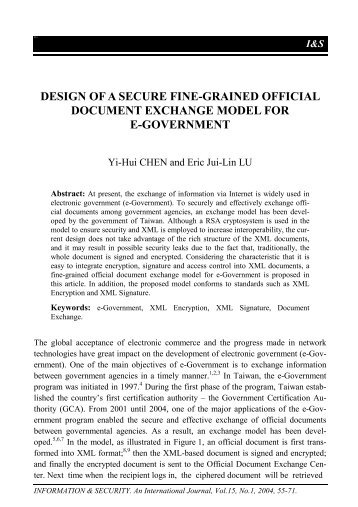 design of a secure fine-grained official document exchange model ...