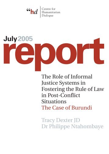 The Role of Informal Justice Systems in Fostering the Rule of Law in ...